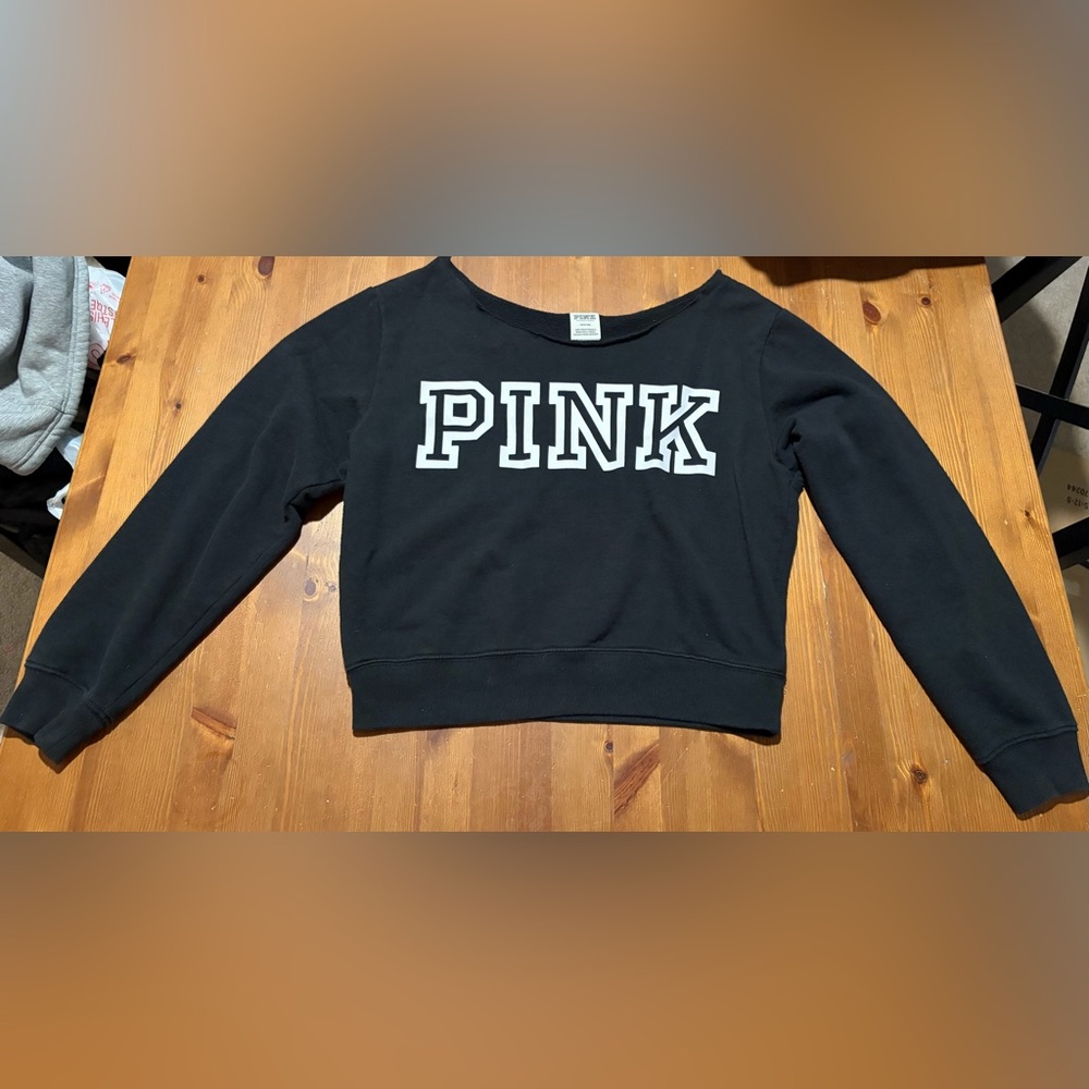 Victoria's Secret Black Sweatshirt with White Lettering